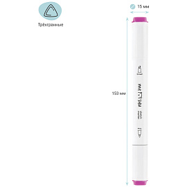 Набор двусторонних маркеров для скетчинга MESHU 12цв., ягодные цвета, корпус трехгранный, пулевид./клиновид.наконечники, ПВХ-бокс фото Набор двусторонних маркеров для скетчинга MESHU 12цв., ягодные цвета, корпус трехгранный, пулевид./клиновид.наконечники, ПВХ-бокс