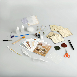 Сборная модель ТРИ СОВЫ, Румбокс "Уютная спальня", инструменты, клей, картонная коробка