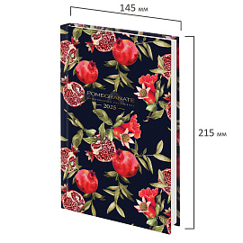 Ежедневник датированный 2025 145х215 мм, А5, STAFF, ламинированная обложка, "Гранаты", 116035