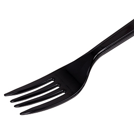 Вилка одноразовая пластиковая 180 мм, черная, КОМПЛЕКТ 50 шт., ЭТАЛОН, WELDAY (ВЭЛДЭЙ), 607838