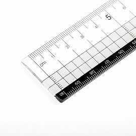 Линейка пластиковая 30 см BRAUBERG, прозрачная, черно-белая печать, европодвес, 210743