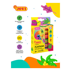 Пластилин растительный JOVI, 6 цветов неон, 15г, картон, европодвес фото Пластилин растительный JOVI, 6 цветов неон, 15г, картон, европодвес