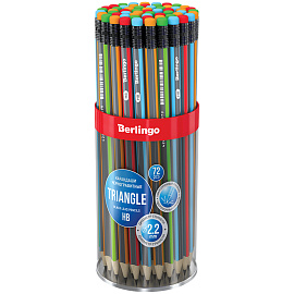 Карандаш ч/г Berlingo "Triangle" HB, трехгранный, c ластиком, заточен.