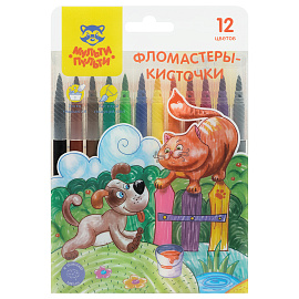 Фломастеры-кисти Мульти-Пульти "Невероятные приключения", 12цв., смываемые, ПВХ бокс, европодвес фото Фломастеры-кисти Мульти-Пульти "Невероятные приключения", 12цв., смываемые, ПВХ бокс, европодвес