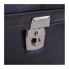 Портфель OfficeSpace "Flora", кожзам, черный, 2 отделения, метал. замок фото Портфель OfficeSpace "Flora", кожзам, черный, 2 отделения, метал. замок