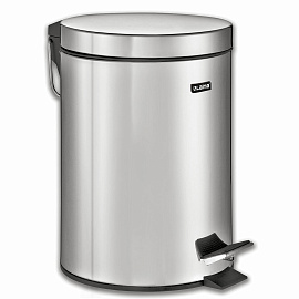 Ведро мусорное с педалью 5 литров "Classic", ЗЕРКАЛЬНОЕ, нержавеющая сталь, со съемным внутренним ведром, LAIMA, 232260