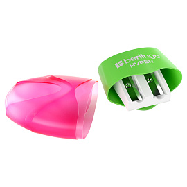 Точилка пластиковая Berlingo "Hyper" 2 отверстия, контейнер, ассорти фото Точилка пластиковая Berlingo "Hyper" 2 отверстия, контейнер, ассорти