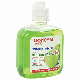 Мыло жидкое 300 г ОФИСМАГ, "Зеленое яблоко", флип-топ, 606778 фото Мыло жидкое 300 г ОФИСМАГ, "Зеленое яблоко", флип-топ, 606778
