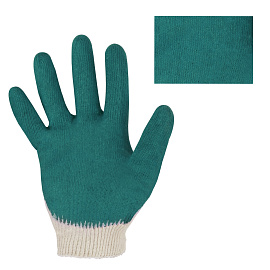 Перчатки хлопчатобумажные, износостойкие ОДИНАРНЫЙ латексный облив, 13 класс, КОМПЛЕКТ 5 ПАР, LAIMA ЛЮКС, 600802