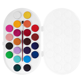 Акварель JOVI, 22 цвета, большие кюветы, с кистью, пластик фото Акварель JOVI, 22 цвета, большие кюветы, с кистью, пластик