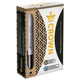 Маркер перманентный Crown Multi Marker Slim черный (толщина линии 2 мм) круглый наконечник