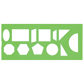 Трафарет геометрических фигур Стамм ТТ11 пластиковый зеленый