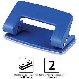 Дырокол OfficeSpace 10л., металлический, синий фото Дырокол OfficeSpace 10л., металлический, синий