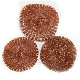 Губки для посуды OfficeClean, металлические, медные, сетчатые, 3шт., 9*3см (15г) фото Губки для посуды OfficeClean, металлические, медные, сетчатые, 3шт., 9*3см (15г)