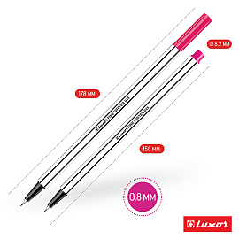 Ручка капиллярная Luxor "Fine Writer 045" розовая, 0,8мм фото Ручка капиллярная Luxor "Fine Writer 045" розовая, 0,8мм
