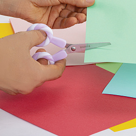 Ножницы FUNSTER (ФАНСТЕР) 130 мм, фигурные ручки ЛЕДЕНЦЫ из ABS пластика, в дисплее, 238853