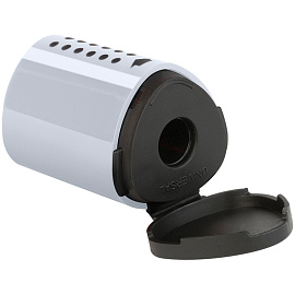 Точилка пластиковая Faber-Castell "Grip 2001 Mini" 1 отверстие, контейнер, серебряная фото Точилка пластиковая Faber-Castell "Grip 2001 Mini" 1 отверстие, контейнер, серебряная