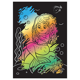 Гравюра Мульти-Пульти "Русалки", А5, градиентная основа, пакет с европодвесом