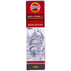 Карандаш чернографитный KOH-I-NOOR 1500, 1 шт., 5H, корпус желтый, заточенный, 150005H01170