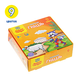 Гуашь Мульти-Пульти "Енот в Греции", 09 цветов, 17,5мл, картон фото Гуашь Мульти-Пульти "Енот в Греции", 09 цветов, 17,5мл, картон