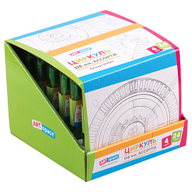 Циркуль ArtSpace металлический, 115мм, пластиковый пенал, ассорти фото Циркуль ArtSpace металлический, 115мм, пластиковый пенал, ассорти