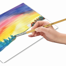 Кисть ПИФАГОР, ПОНИ, круглая, № 5, деревянная лакированная ручка, с колпачком, 200834 фото Кисть ПИФАГОР, ПОНИ, круглая, № 5, деревянная лакированная ручка, с колпачком, 200834