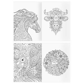 Раскраска А4, 16 стр., ТРИ СОВЫ "Антистресс. Удивительные животные