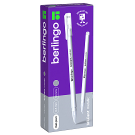 Ручка гелевая Berlingo "Brilliant Metallic" серебро металлик, 0,8мм
