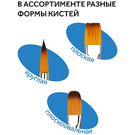 Кисть синтетика Гамма, плоская №16 фото Кисть синтетика Гамма, плоская №16