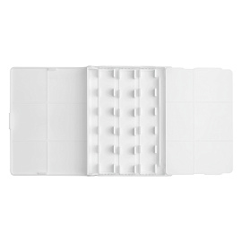 Пенал для акварели пластиковый Гамма, 12 кювет, белый, с палитрой