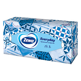 Салфетки косметические Zewa Everyday 2-слойные (100 штук в упаковке)