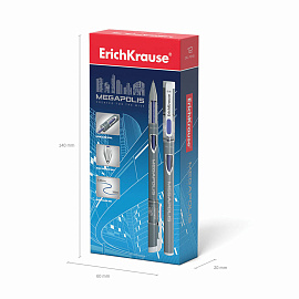 Ручка гелевая неавтоматическая Erich Krause Megapolis Gel синяя (толщина линии 0.35 мм, 92) фото Ручка гелевая неавтоматическая Erich Krause Megapolis Gel синяя (толщина линии 0.35 мм, 92)