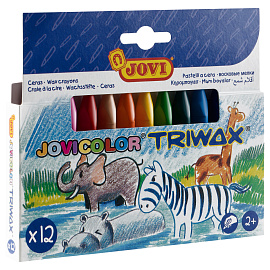 Мелки восковые Jovi triwax трехгранные 12 цветов