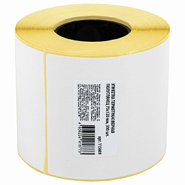 Этикетки термотрансферные, ПОЛУГЛЯНЕЦ, 75х120 мм, 300 этикеток в ролике, 115609