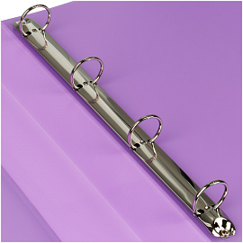 Папка на 4 кольцах СТАММ "Кристалл" А4, 25мм, 700мкм, пластик, фиолетовая фото Папка на 4 кольцах СТАММ "Кристалл" А4, 25мм, 700мкм, пластик, фиолетовая