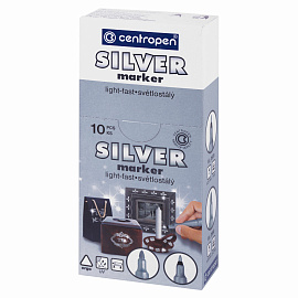 Маркер для декорирования СЕРЕБРЯНЫЙ CENTROPEN, круглый наконечник, 1,5-3 мм, 2690, 6 2690 0194 фото Маркер для декорирования СЕРЕБРЯНЫЙ CENTROPEN, круглый наконечник, 1,5-3 мм, 2690, 6 2690 0194