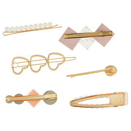 Заколки для волос MESHU, цвет розовый жемчуг, 6шт., европодвес фото Заколки для волос MESHU, цвет розовый жемчуг, 6шт., европодвес