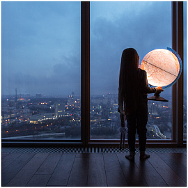 Глобус физический/политический подсветка от батареек, GLOBEN "Классик Евро", 250 мм, Ве012500257