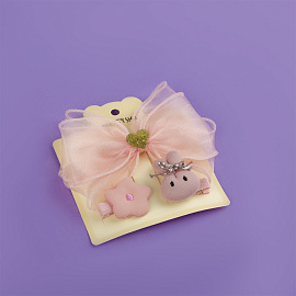 Заколки для волос MESHU с топперами, 3шт., нежно-розовый, европодвес фото Заколки для волос MESHU с топперами, 3шт., нежно-розовый, европодвес