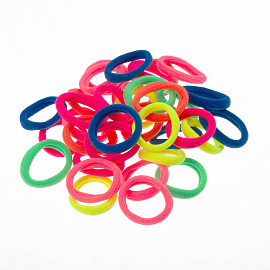 Резинки для волос MESHU, неоновые ассорти, 40шт., диаметр 2,5см, европодвес фото Резинки для волос MESHU, неоновые ассорти, 40шт., диаметр 2,5см, европодвес