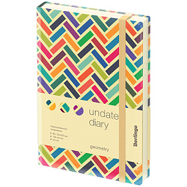 Ежедневник недатированный, В6, 136л., кожзам, Berlingo "Geometry", с рисунком