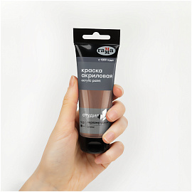Краска акриловая художественная перламутровая Гамма "Студия", 75мл, пластиковая туба, оникс