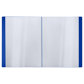 Папка с 60 вкладышами СТАММ "Кристалл" А4, 21мм, 700мкм, пластик, синяя