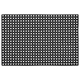 Коврик входной резиновый крупноячеистый грязезащитный, 80х120 см, толщина 16 мм, черный, VORTEX, 20003