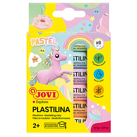 Пластилин растительный JOVI, 6 цветов пастель, 15г, картон, европодвес фото Пластилин растительный JOVI, 6 цветов пастель, 15г, картон, европодвес