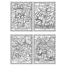 Суперраскраска А4, 40 стр., ТРИ СОВЫ "В стиле Minecraft