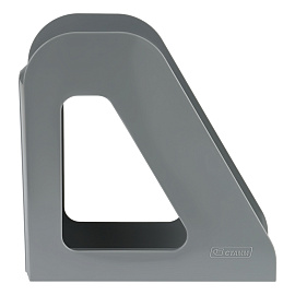 Лоток для бумаг вертикальный СТАММ "Фаворит", серый, ширина 90мм фото Лоток для бумаг вертикальный СТАММ "Фаворит", серый, ширина 90мм