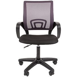 Кресло оператора Helmi HL-M96 R "Airy", спинка сетка серая/сиденье ткань черная, пиастра