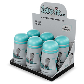 Освежающее драже Love is... со вкусом мяты, в пластиковой упаковке 45г