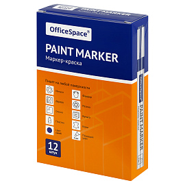Маркер-краска OfficeSpace синяя, 1-4мм, нитро-основа фото Маркер-краска OfficeSpace синяя, 1-4мм, нитро-основа